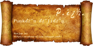 Puskás Éliás névjegykártya